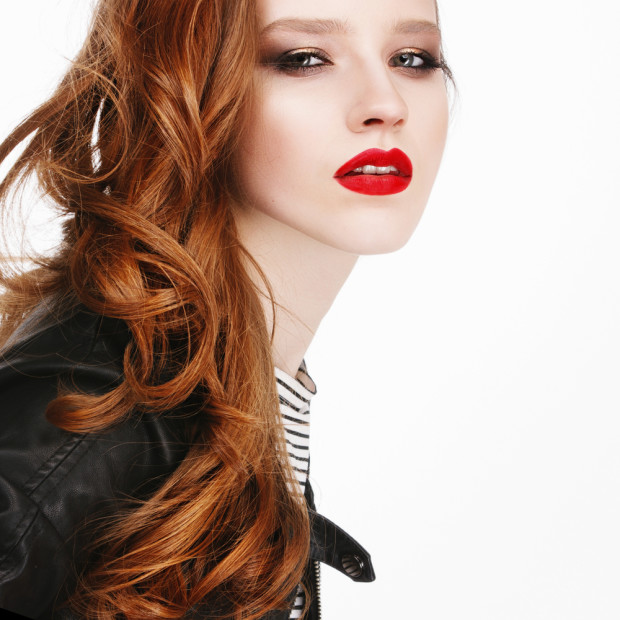 red lips:red hair